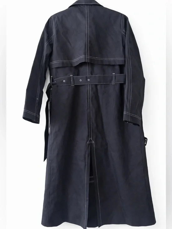 Aligne Elsa Wrap Navy Trench Coat - Picture 2 of 4